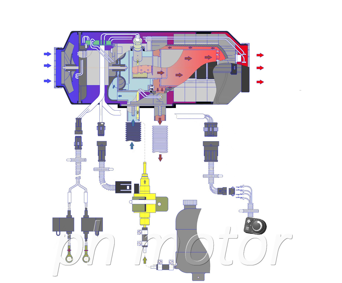 Autoterm Planar 2D Marine 12V bez ovládacího prvku