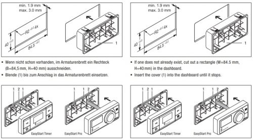 Montážní rámeček Eberspacher pro EasyStart Pro Timer 221000514100